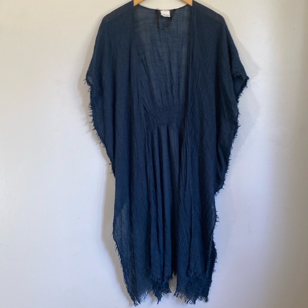 SONOMA Navy Beach Coverup Raw Edge One Size
